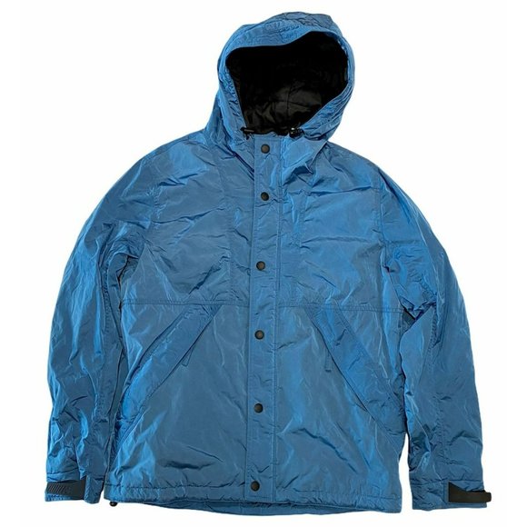 NWT AMERICAN EAGLE Men's Performance Outerwear Jacket MEDIUM Hood Blue #029346
